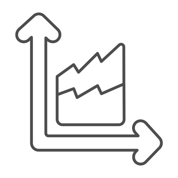 双图与两个增长曲线细线图标，图表概念，双线图形矢量符号的白色背景，轮廓风格图标的移动概念和网页设计。矢量图形。图片下载