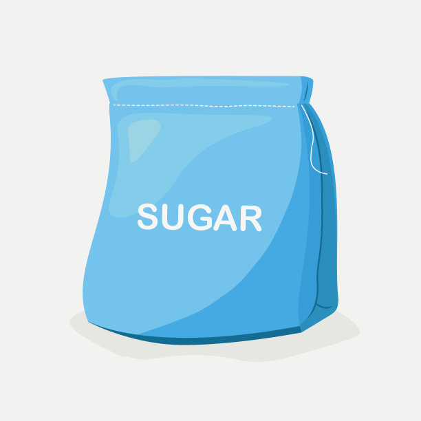 白色背景上的一包糖的插图图片下载