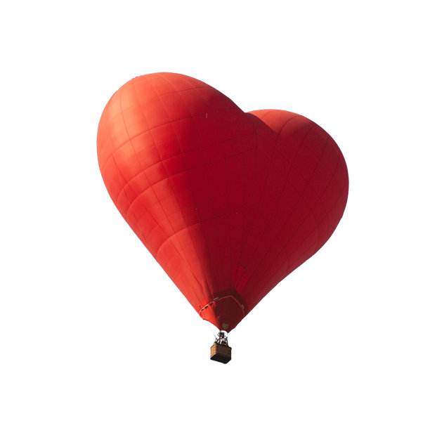 红色心形气球孤立在白色。图片下载