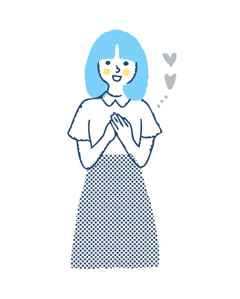 一个年轻的女人高兴地把手放在胸前图片下载