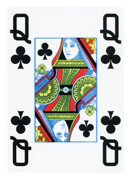 梅花皇后扑克牌-孤立图片下载