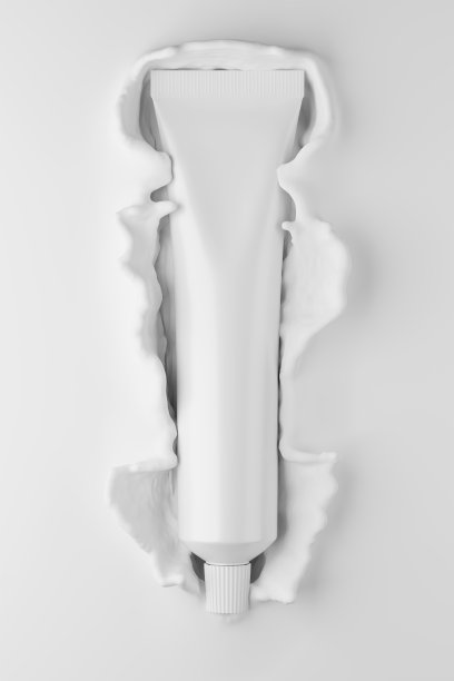 白色化妆品管，有奶油飞溅。图片下载