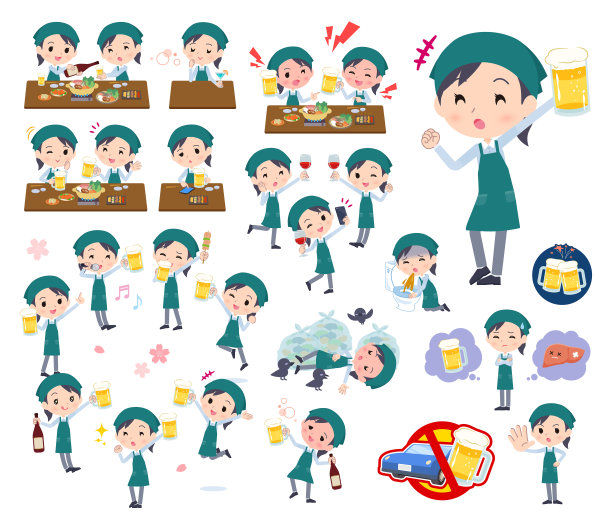 一组超市女职员与酒精有关图片下载