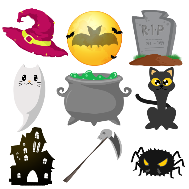 万圣节手绘元素合集图片下载