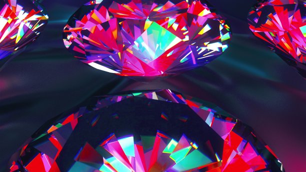 闪闪发光的钻石花式圆形切割风格，缓慢旋转。计算机生成3d渲染。漂亮的背景图片下载
