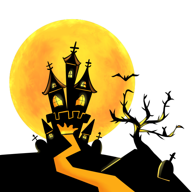 万圣节城堡小场景图片下载