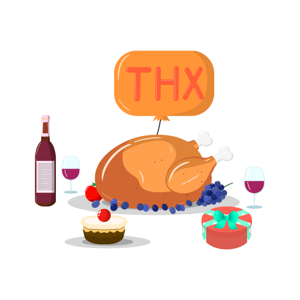 感恩节手绘元素美味佳肴图片下载