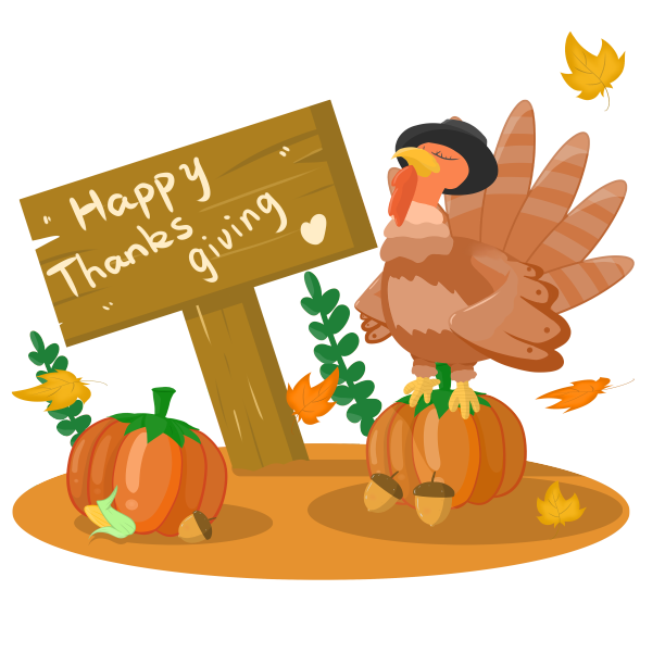 感恩节火鸡小场景图片下载