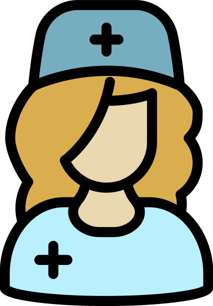 女护士图标颜色轮廓图片下载