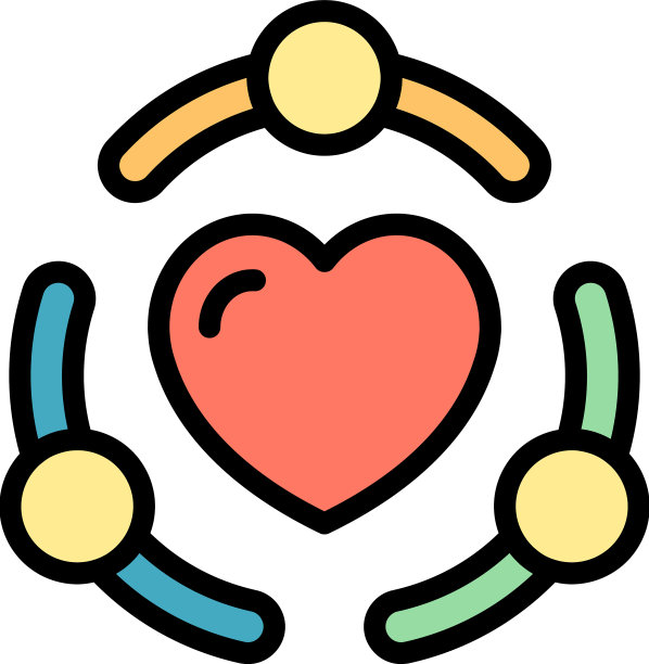 真正的友谊图标颜色轮廓图片下载