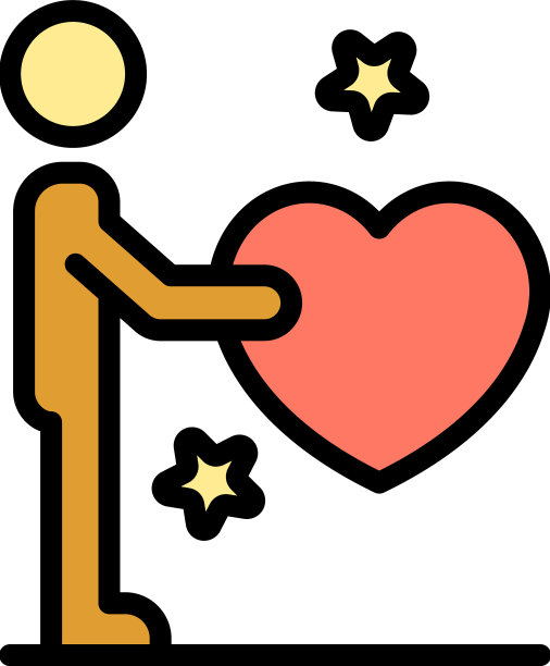 朋友给心图标颜色轮廓图片下载