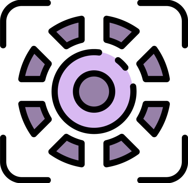 生物识别认证图标颜色轮廓图片下载