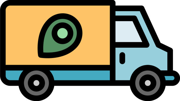 卡车搬迁图标颜色轮廓图片下载