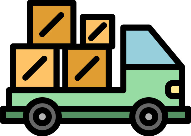 卡车搬迁图标颜色轮廓图片下载