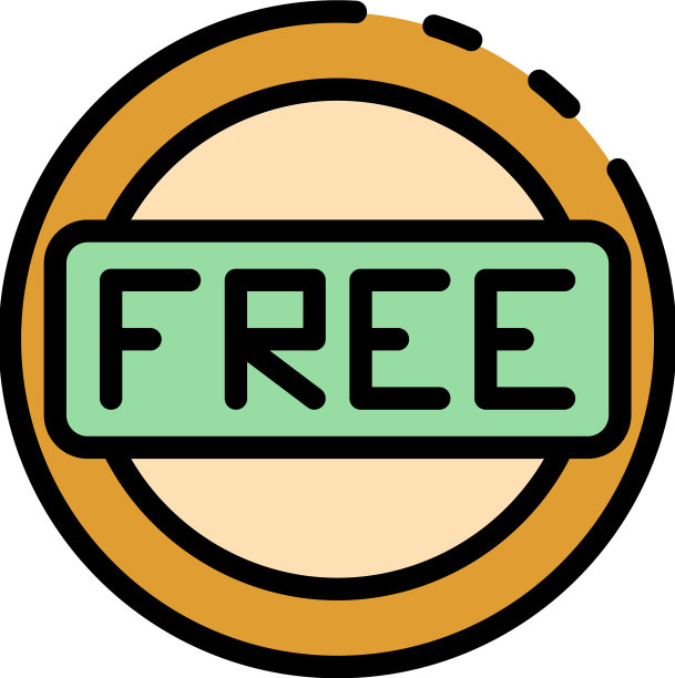 免费送货标签图标颜色大纲图片下载