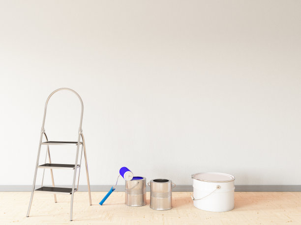 粉刷空房间的墙壁图片下载