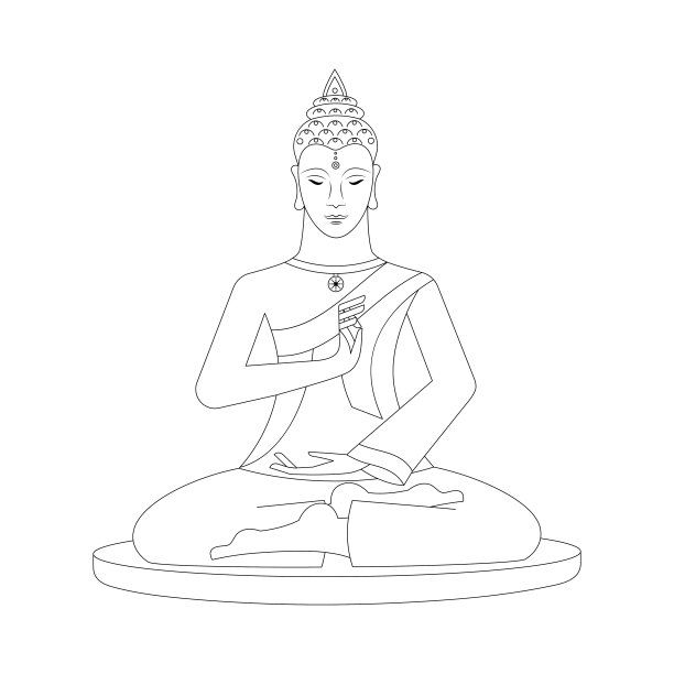 冥想佛。禅宗艺术。插图图片下载