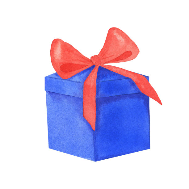 水彩手绘礼盒。圣诞插图。图片下载