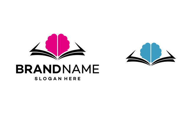 教育书大脑图标标志设计模板插图向量图片下载