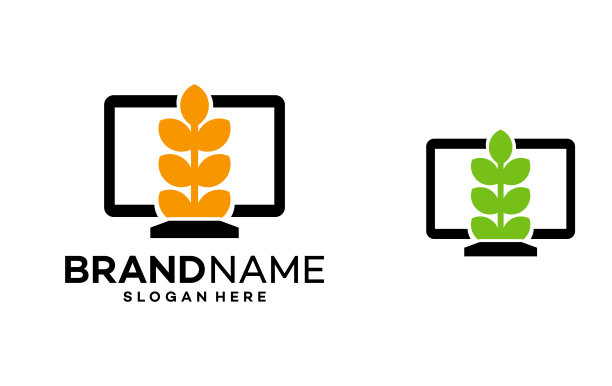 计算机小麦图标标志设计模板插图向量图片下载