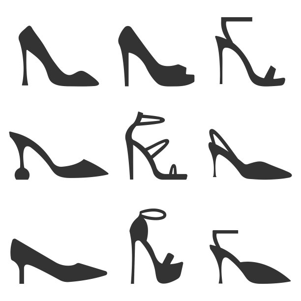 鞋子图标设置矢量设计。图片下载