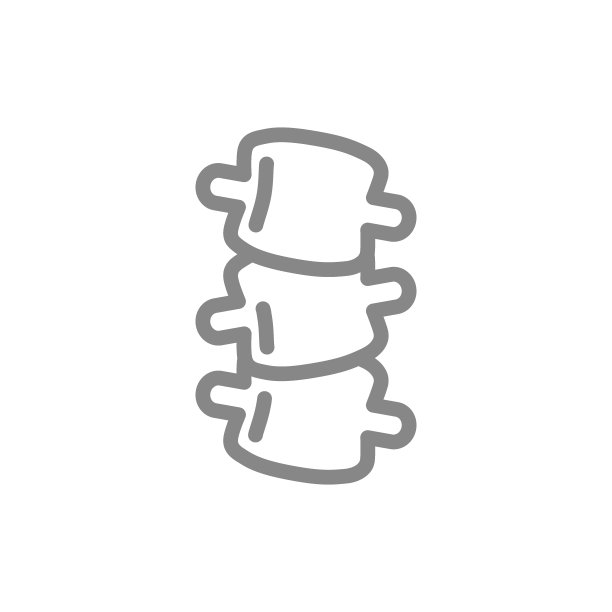 脊柱疾病线图标。脊椎滑脱，椎间孔狭窄，骨软骨病的标志图片下载