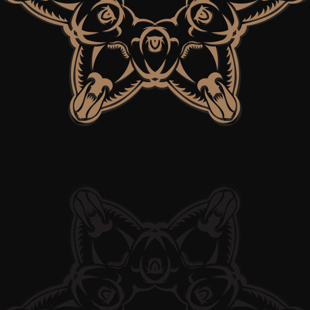 黑色宣传册，希腊棕色的装饰品为您的品牌。图片下载