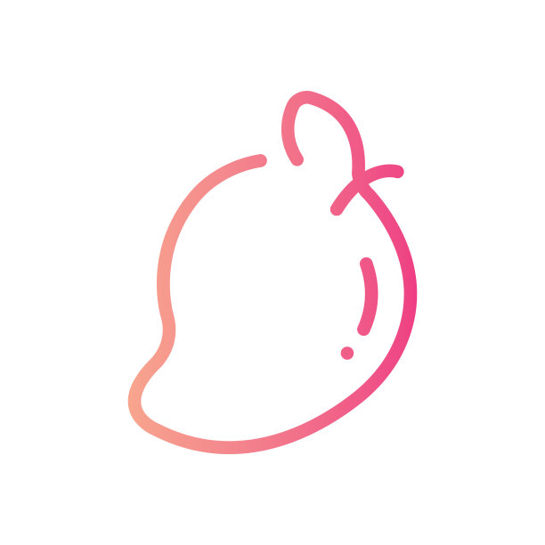 芒果梯度图标孤立在白色背景图片下载