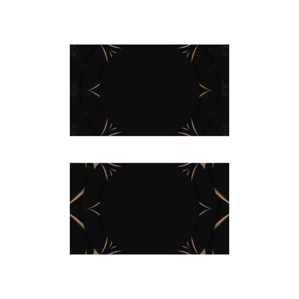 黑色名片模板与希腊棕色装饰您的品牌。图片下载