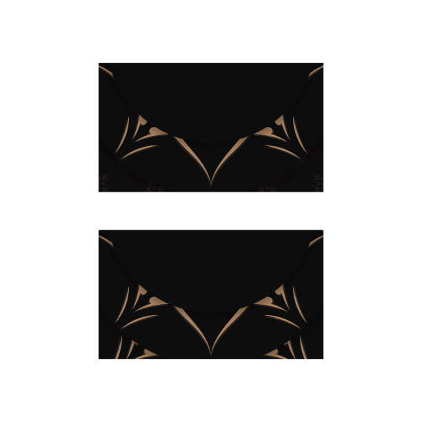 黑色的名片模板与印度棕色的模式，为您的联系。图片下载