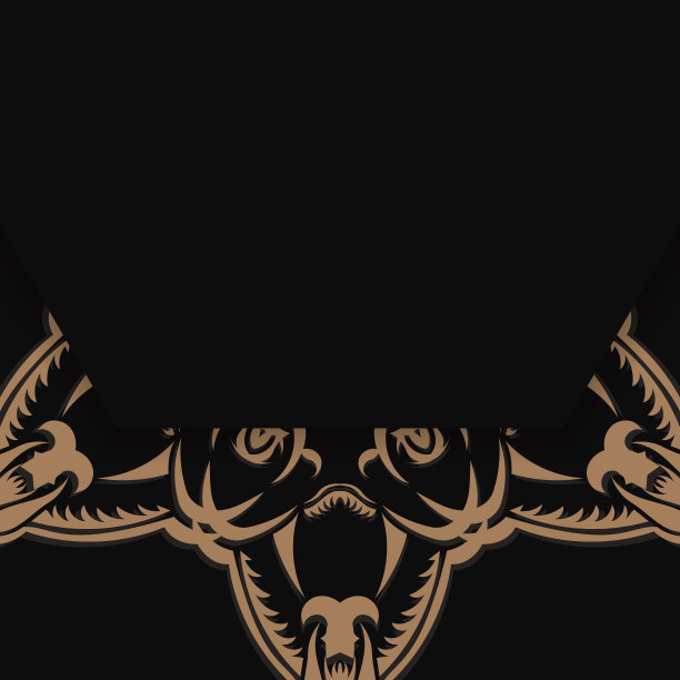 黑色传单与复古棕色图案祝贺你。图片下载