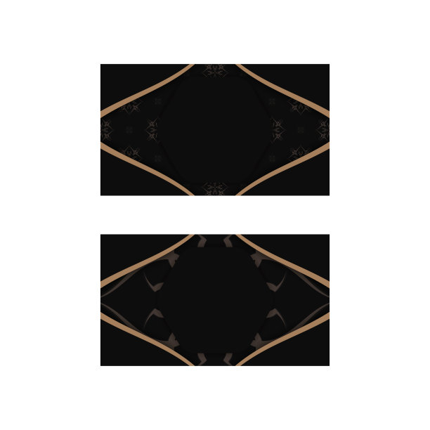 商务名片模板在黑色希腊棕色装饰您的业务。图片下载