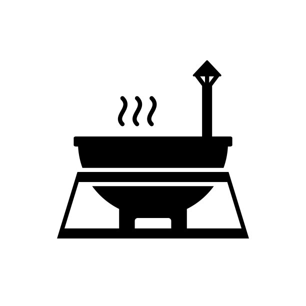 浴缸上的柴火剪影图标图片下载