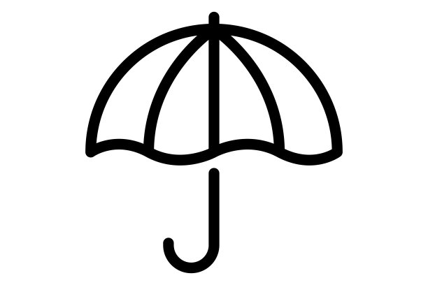 伞图标。大纲的伞。透明的象征图片下载