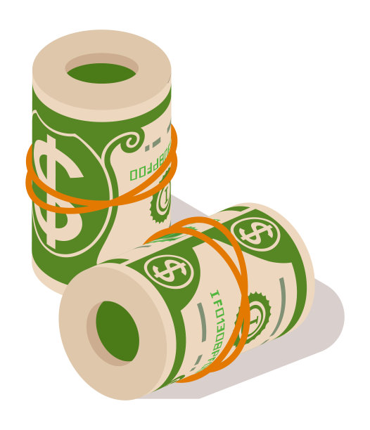 现金卷。美元纸币。纸法案栈图片下载