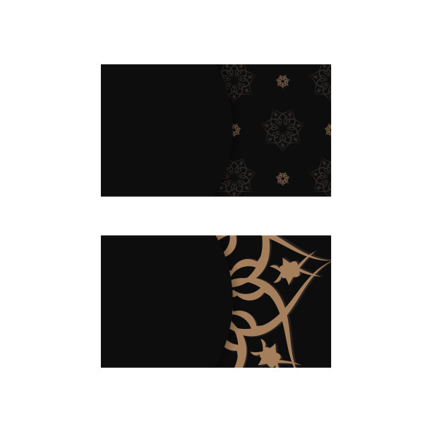 商务名片模板在黑色希腊棕色装饰您的业务。图片下载