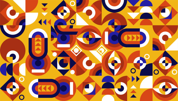 平面彩色抽象几何形状背景模板图片下载