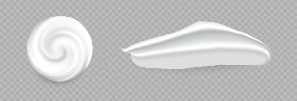 一套现实的化妆膏涂抹。白色的奶油。护肤霜的产品。医疗药膏。图片下载