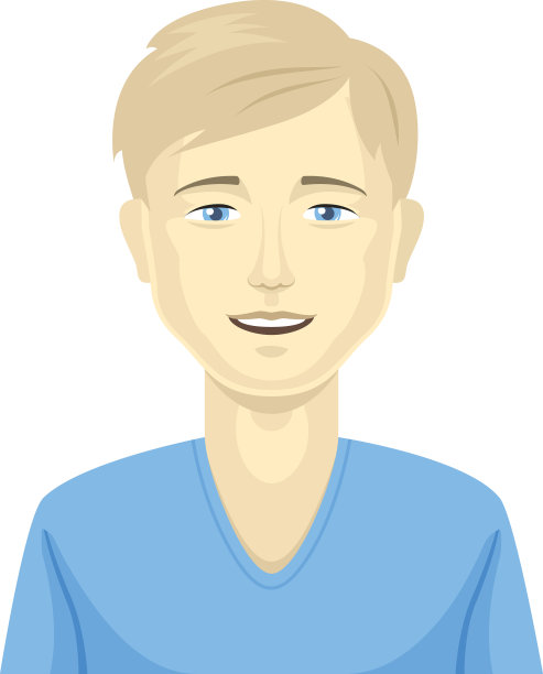 男男性角色头像，矢量人像，帅哥类型，微笑人像图片下载