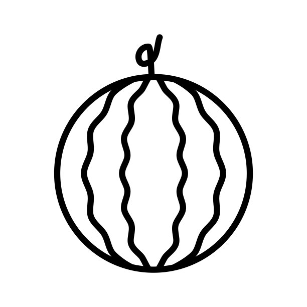 西瓜图标设计矢量模板插图符号和符号EPS 10在白色背景图片下载