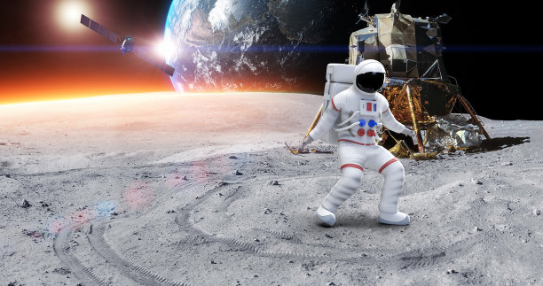 在行星上跳舞的宇航员图片下载