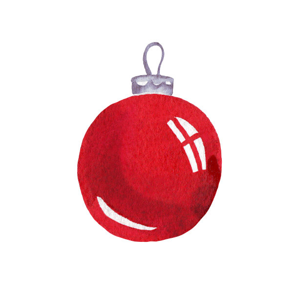 圣诞树球。水彩插图。手绘图片下载