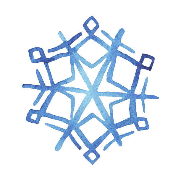 雪花。水彩插图。手绘图片下载