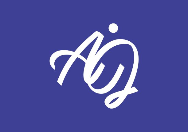 现代形状的AJ首字母设计图片下载