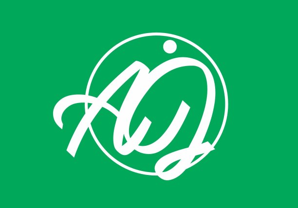 现代形状的AJ首字母设计图片下载