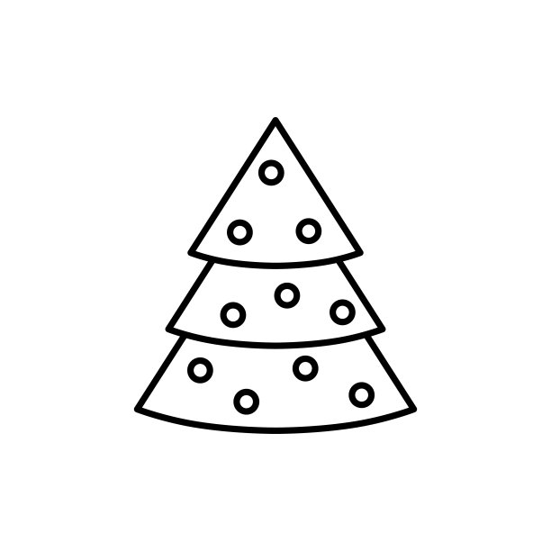 圣诞树轮廓矢量图标，可以用于网页和移动设计图片下载