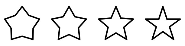 明星偶像。一组不同形状的线性星星。黑色星星的平面设计。图片下载