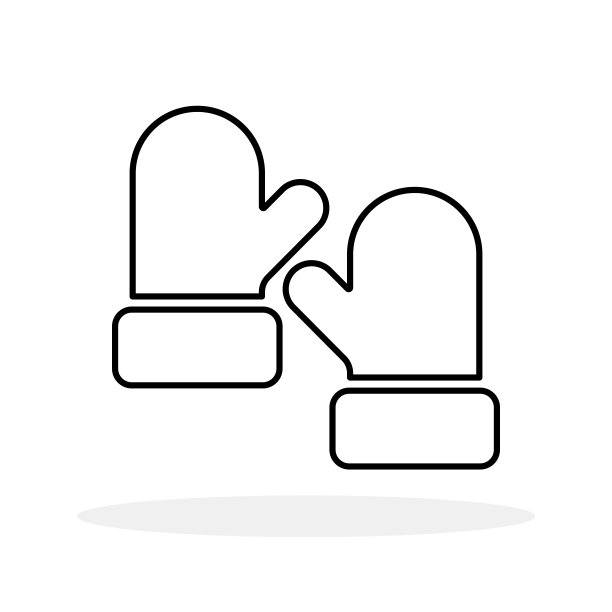 连指手套图标。一套手套图标。冬季连指手套的黑色图标图片下载