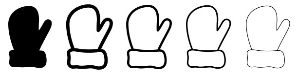 连指手套图标。一套手套图标。冬季连指手套的黑色图标图片下载