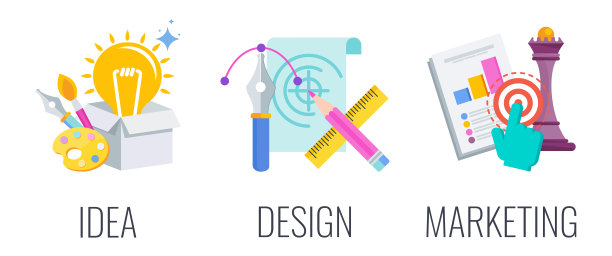 创意、设计和营销图标。设计图表象形图。图片下载